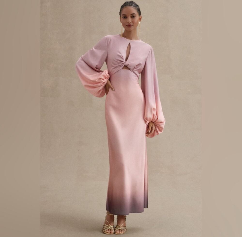Significant Other Demi Backless Long Sleeve Gown Size 12
